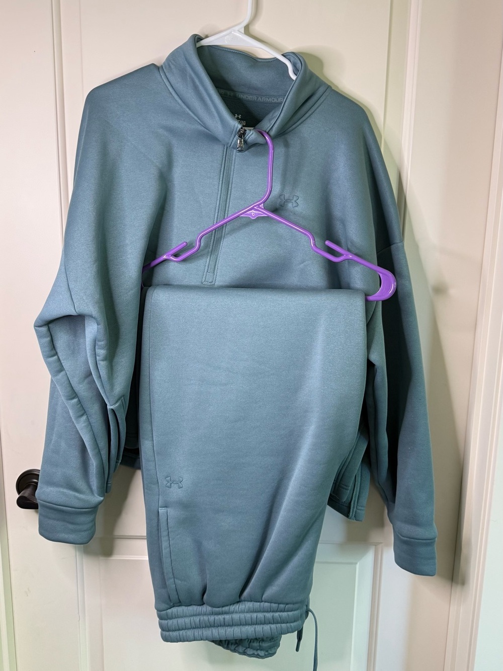 Under Armour Teal-Blue Pullover Quarter-Zip & Jogger Set SPLIT SIZES READ